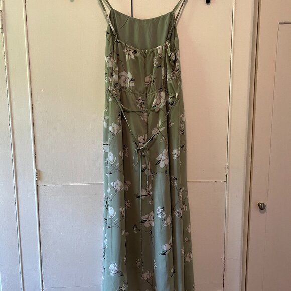 Pale green chiffon summer dress - Picture 5 of 11